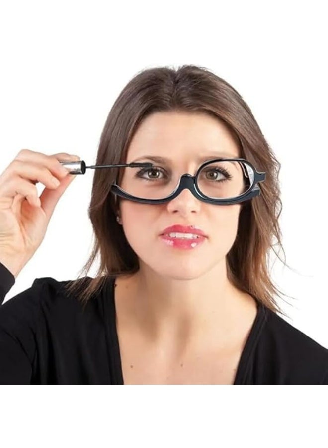 My souq Magnifying Flip Eye Makeup Glasses - Single Rotating Lens 180° - Leopard Pattern Frame 135mm. - Image 4